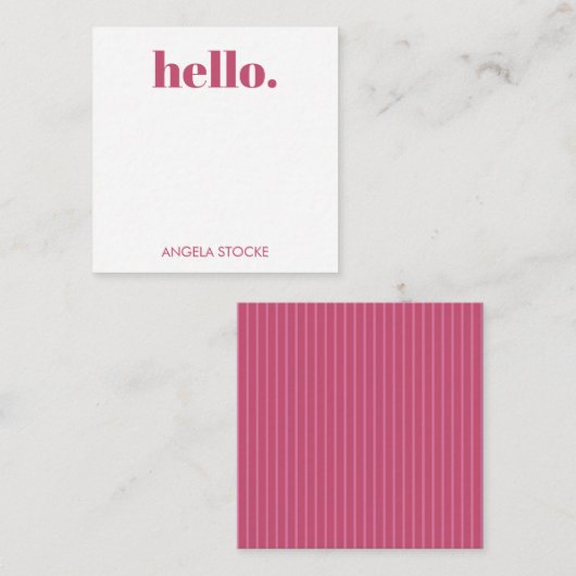 Carte De Correspondance Personalized Pink Stripe (Devant / Derrière)