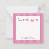 Carte De Correspondance Personalized Pink Stripe (Devant)