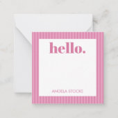 Carte De Correspondance Personalized Pink Stripe (Devant)