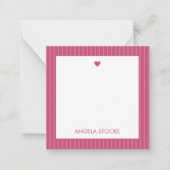 Carte De Correspondance Personalized Pink Stripe (Devant)