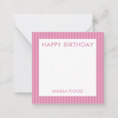 Carte De Correspondance Personalized Pink Stripe (Devant)