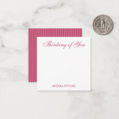 Carte De Correspondance Personalized Pink Stripe (Devant/Arrière en situation)