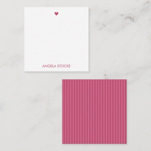 Carte De Correspondance Personalized Pink Stripe (Devant / Derrière)