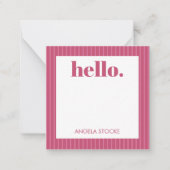 Carte De Correspondance Personalized Pink Stripe (Devant)