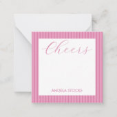 Carte De Correspondance Personalized Pink Stripe (Devant)