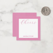 Carte De Correspondance Personalized Pink Stripe (Devant/Arrière en situation)