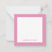 Carte De Correspondance Personalized Pink Stripe Enclosure (Devant)
