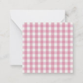 Carte De Correspondance Personalized Pink White Gingham (Dos)