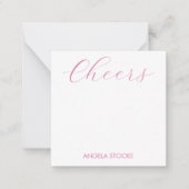 Carte De Correspondance Personalized Pink White Gingham (Devant)