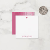 Carte De Correspondance Personalized Pink White Stripe (Devant/Arrière en situation)