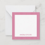 Carte De Correspondance Personalized Pink White Stripe (Devant)