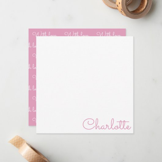 Carte De Correspondance Personalized Script Name  (Devant/Arrière en situation)