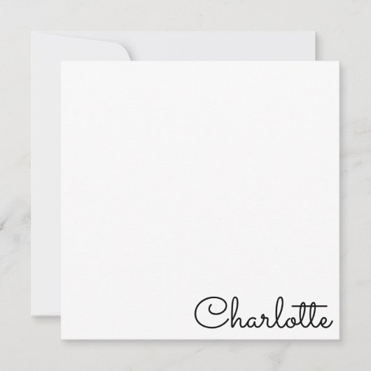Carte De Correspondance Personalized Script Name  Note Card (Devant)