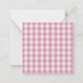 Carte De Correspondance Personalized White Pink Gingham (Dos)
