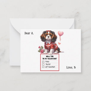 Carte De Correspondance Personnalisable Cavalier King Charles Valentine No