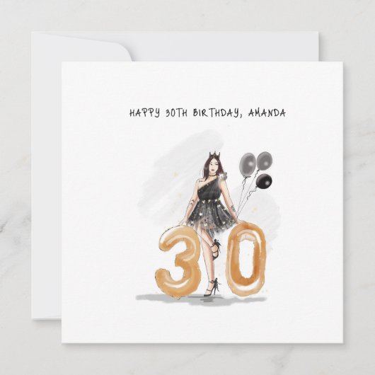 Carte De Correspondance personnalisé, 30 ans, 30 ans heureux (Devant)