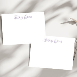 Carte De Correspondance Personnalisé Chic Lavande Violet Monogramme Nom