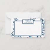 Carte De Correspondance Personnalisé, élégant Motif d'algues bleues Indigo (Devant)