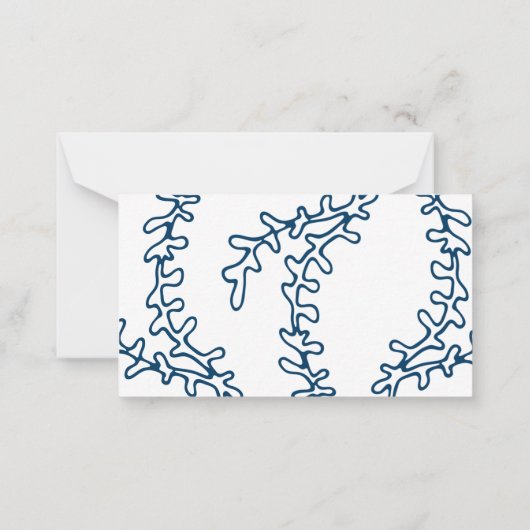 Carte De Correspondance Personnalisé, élégant Motif d'algues bleues Indigo (Dos)