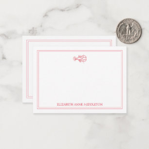 Carte De Correspondance Personnalisé Homard Rouge et Blanc Prépa Côtière