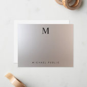 Carte De Correspondance Personnalisé Moderne Élégant Monogramme Initial Ar (Devant/Arrière en situation)