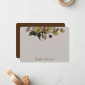 Carte De Correspondance Personnalisé Moody Elegant Fleur sauvage Floral (Devant/Arrière en situation)