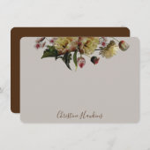 Carte De Correspondance Personnalisé Moody Elegant Fleur sauvage Floral (Devant / Derrière)