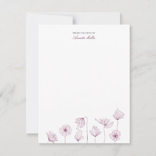 Carte de correspondance personnalisée à motif flor