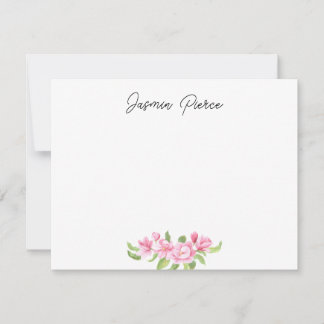 Carte de correspondance personnalisée avec fleur d
