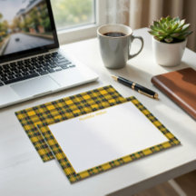 Carte de correspondance personnalisée avec tartan 