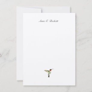 Carte de correspondance personnalisée de colibri à