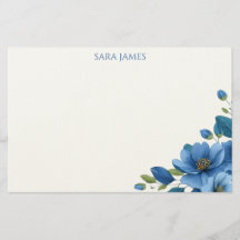 Carte de correspondance personnelle à motif floral