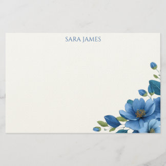 Carte de correspondance personnelle à motif floral