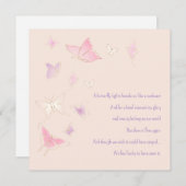 Carte De Correspondance Perte de bébé fille papillon rose Sympathie (Devant / Derrière)