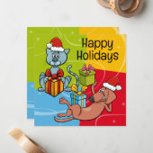 Carte De Correspondance Pet Business Christmas Dog Cat (Devant/Arrière en situation)