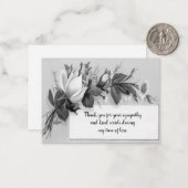 Carte De Correspondance Pétales de rose Merci (Devant/Arrière en situation)