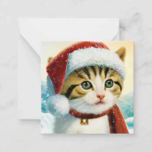 Carte De Correspondance Petit budget Noël mini Kitty Santa (Devant)