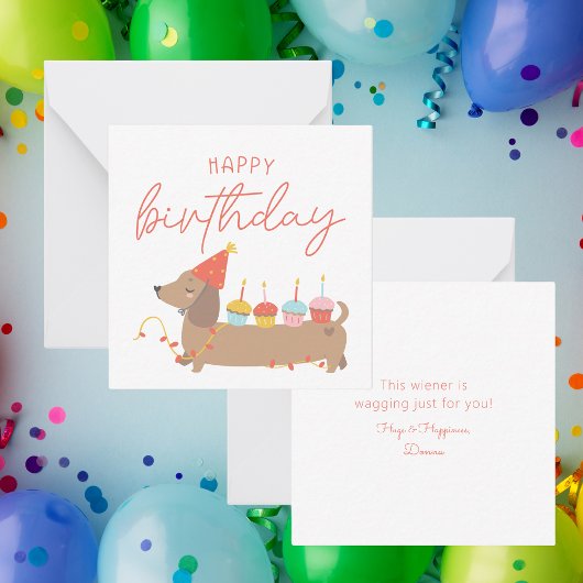 Carte De Correspondance Petit Chien Simple Joyeux Anniversaire