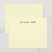 Carte De Correspondance Petit damier blanc et crème (Devant / Derrière)