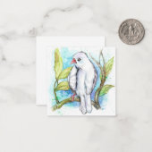 Carte De Correspondance Petit Finch blanc (Devant/Arrière en situation)
