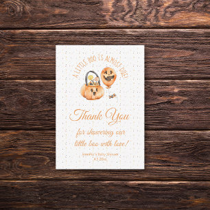 Carte De Correspondance petit lutin, merci pour la baby shower Halloween o