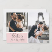 Carte De Correspondance Petit Mariage de collage photo Bleu 2 élégant (Devant)