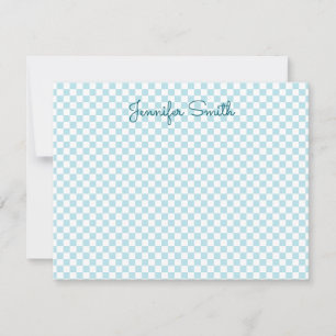 Carte De Correspondance Petit œuf de merle bleu clair à carreaux
