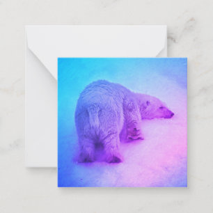 Carte De Correspondance Petit Ours Polaire qui met sa tête sur la neige
