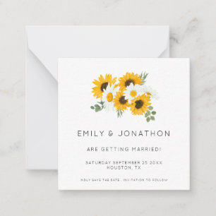 Carte De Correspondance PETITE TAILLE Tournesols Rustiques Jaune Enregis