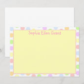 Carte De Correspondance Petites Filles Polka Dot Pastel Papier (Devant / Derrière)
