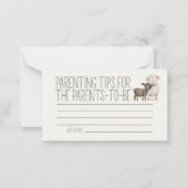 Carte De Correspondance Petits animaux de ferme Baby shower Conseils paren (Devant)