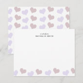 Carte De Correspondance Petits cœurs de lavande rose mignons  Papeterie po (Devant / Derrière)