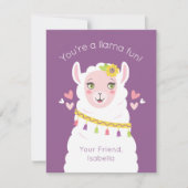 Carte De Correspondance Petits enfants Llama Valentine (Devant)