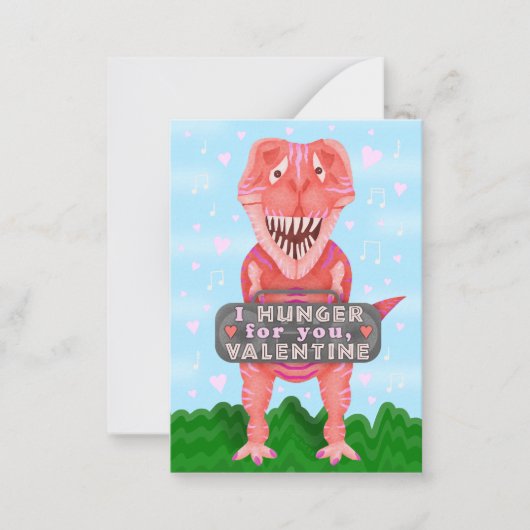Carte De Correspondance Petits enfants Valentine's Day Dinosaur T-Rex clas (Devant)